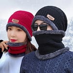 Winter Hats Knit Cap And Velvet Hat Coral Fleece Scarf Outdoor 5 winter hats knit cap and velvet hat 04