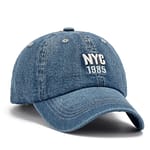 USA NYC Baseball Cap Denim Embroidery Premium Hat 6 USA NYC Baseball Cap Denim Embroidery Premium Hat