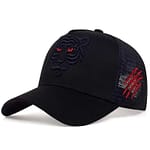 Tiger Head Baseball Cap Adjustable Casual Embroidery Hat 1 tiger head baseball cap black