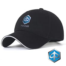 Piaggio Baseball Cap Cotton Embroidery Adjustable Hat - Black Color
