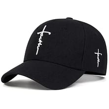 Faith Cross Embroidered Cotton Baseball Cap
