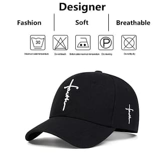 Home 47 Faith Cross Embroidered Cotton Baseball Cap