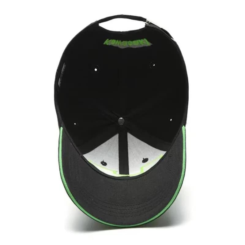 Kawasaki Hat Embroidered Baseball Cap Racing Premium Black