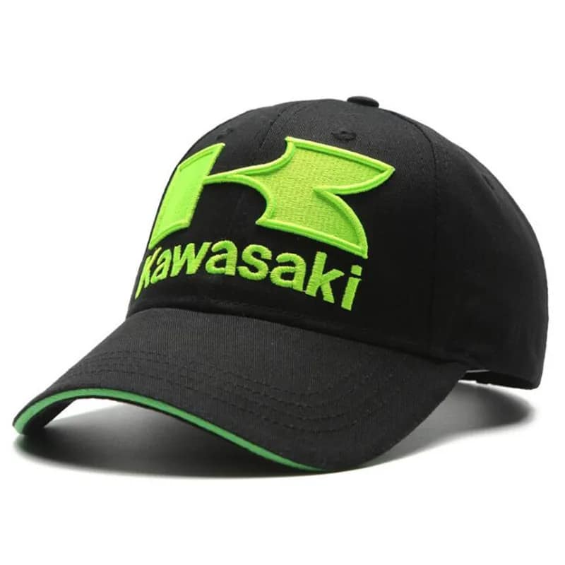Home 7 Kawasaki Hat Embroidered Baseball Cap Racing Premium Black