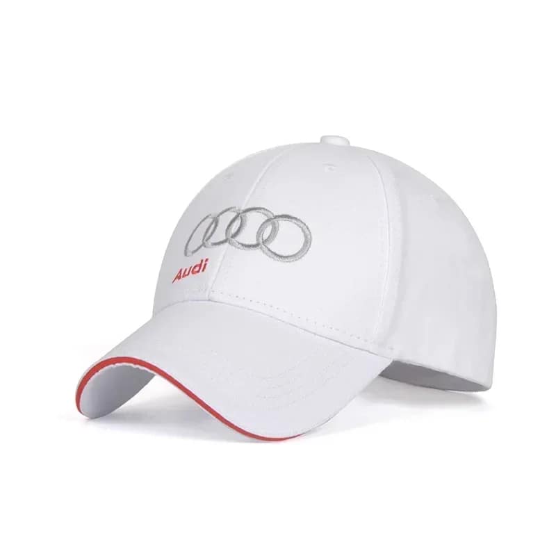 Home 59 audi hat embroidered white color front view