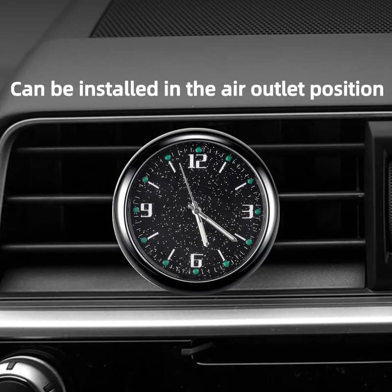 Home 61 Luminous Quartz Clock - Mini Stick-On Dashboard & Vent Mount