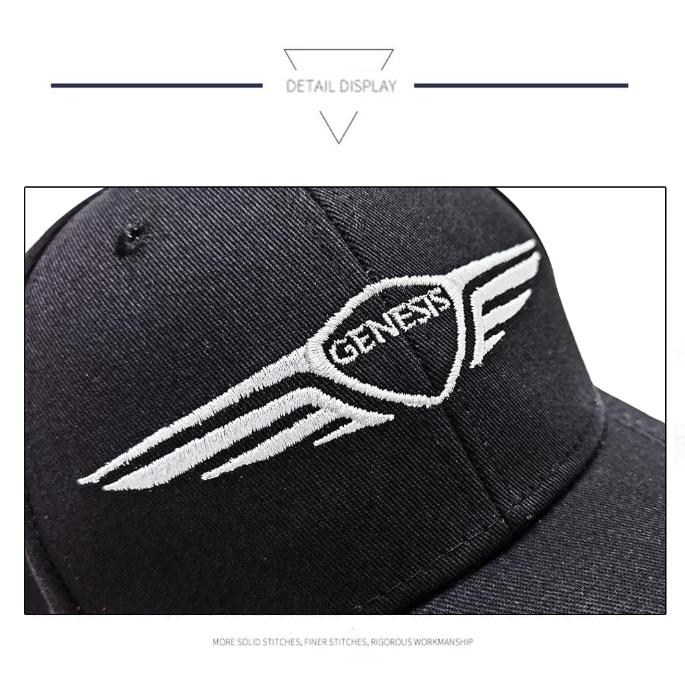 GENESIS Baseball Cap Cotton Embroidery Adjustable Premium - Black Color