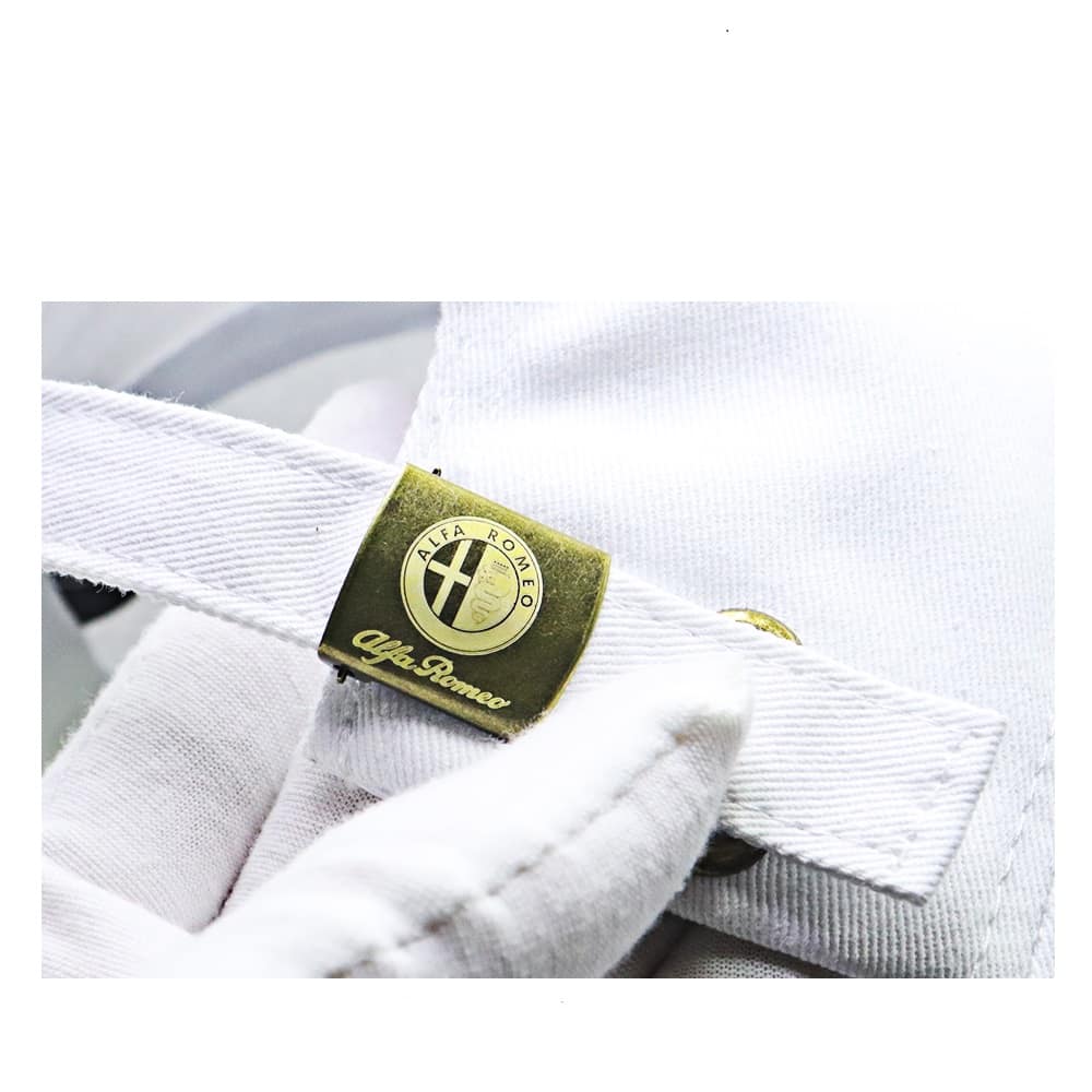 White Color Alfa Romeo Hat  2023 Cotton Embroidery Adjustable White Premium Look - White Color