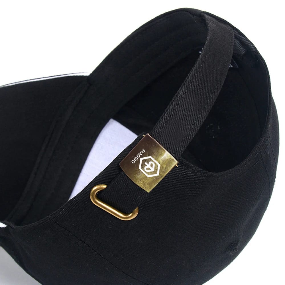 Piaggio Baseball Cap Cotton Embroidery Adjustable Premium - Black Color