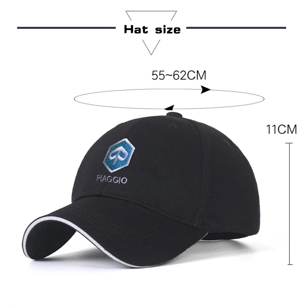 Exclusive Piaggio Logo Baseball Cap - Sleek Black, Ultimate Comfort
