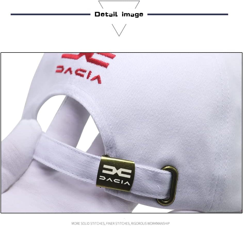 Dacia Hat Cotton Embroidery Adjustable Premium - White Color