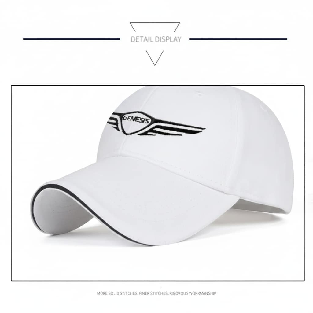 GENESIS Hat White Colour Cotton Embroidery Adjustable Premium Look