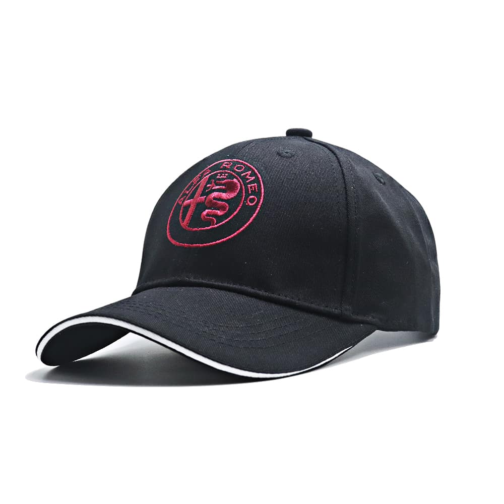 Alfa Romeo Baseball Cap 2023 Cotton Embroidery Adjustable Black Premium Look - Black Color