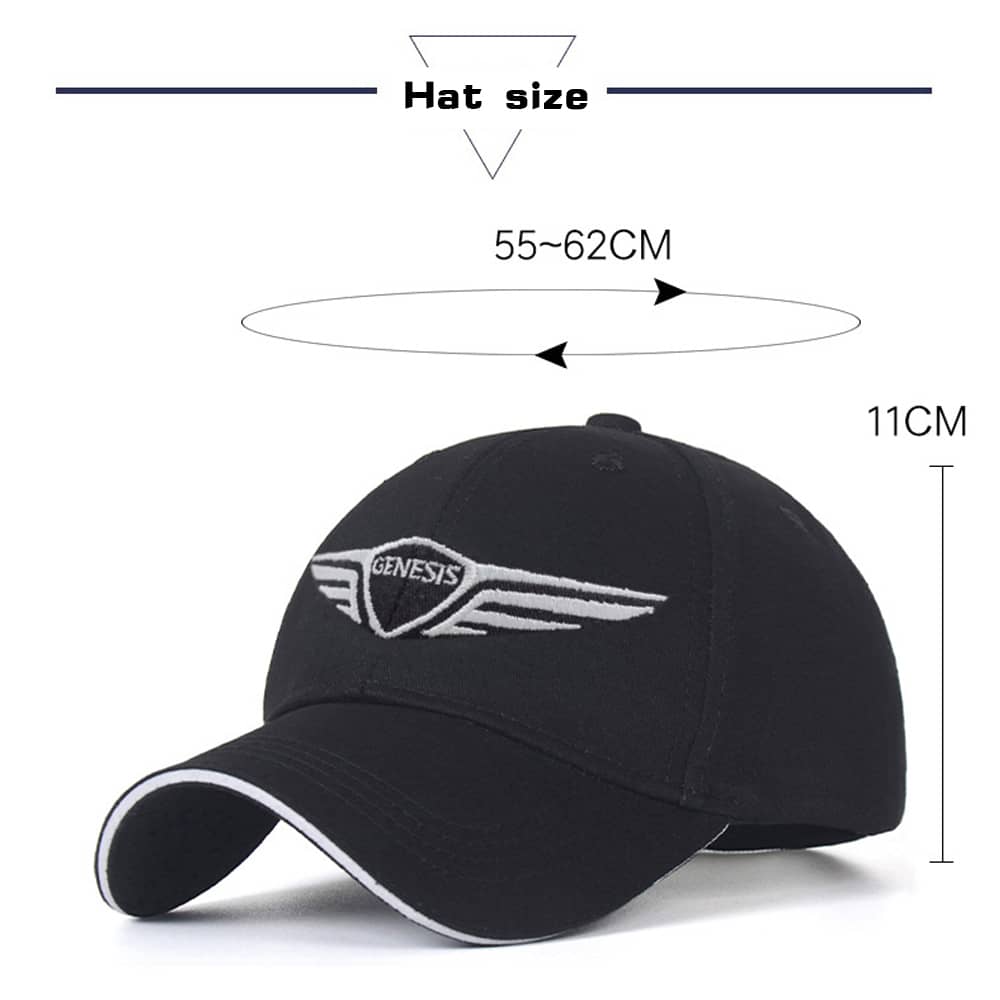 GENESIS Baseball Cap Cotton Embroidery Adjustable Premium - Black Color
