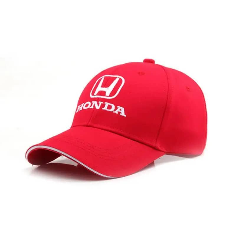 Honda Car Baseball Cap Cotton Embroidery Adjustable Premium - Red Color