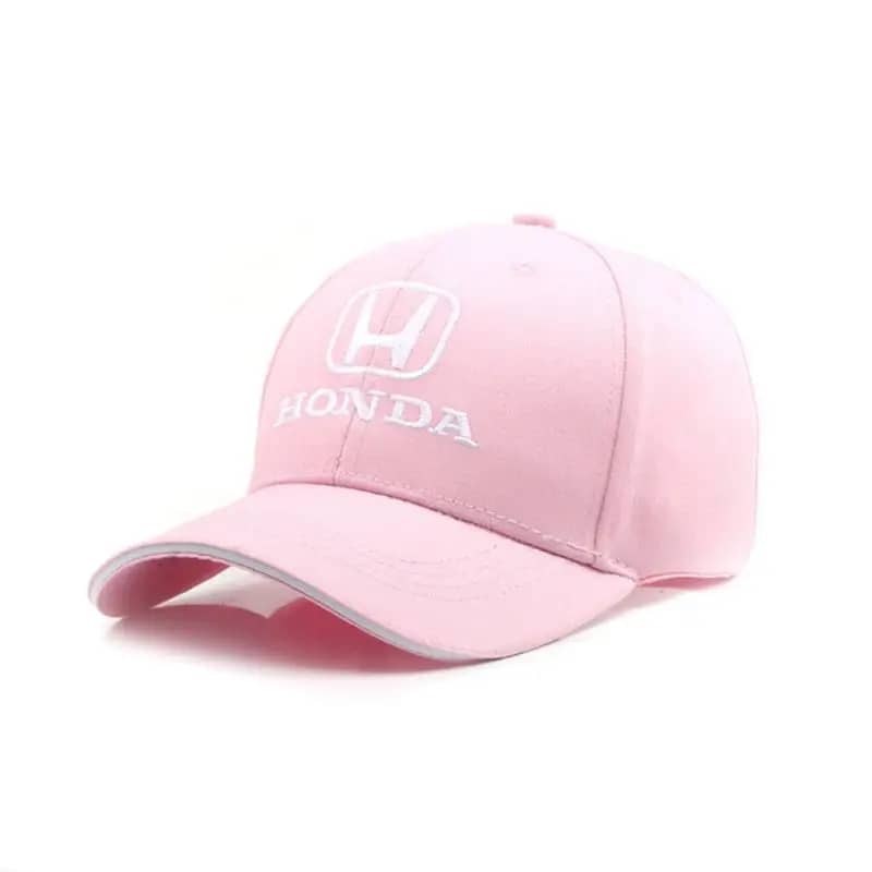 Honda Car Baseball Hat Honda Cap Cotton Embroidery Adjustable Premium - Pink Color