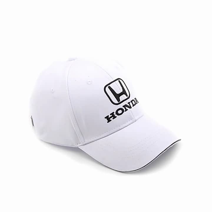 Honda Car Baseball Cap Cotton Embroidery Adjustable Premium - White Color