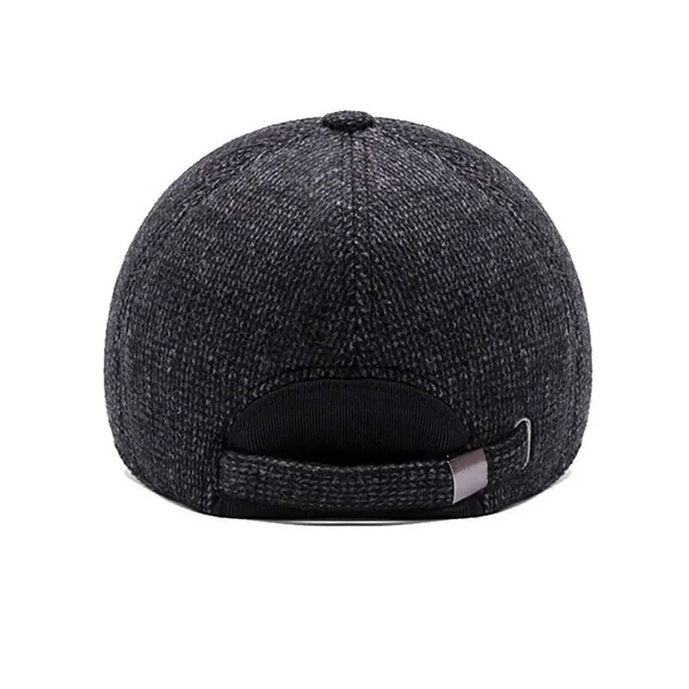Retro Wool Winter Hat Earmuffs Baseball Cap with Ear Cover