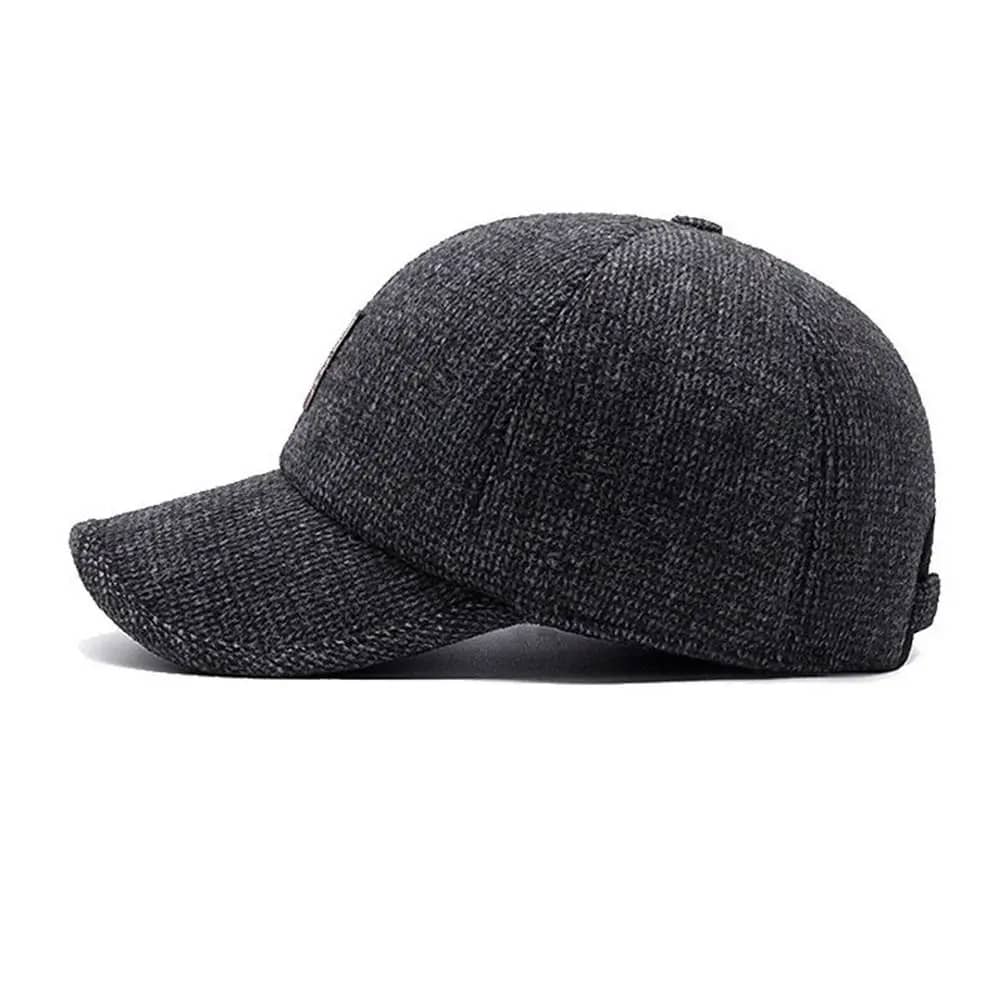 Retro Wool Winter Hat Earmuffs Baseball Cap with Ear Cover